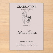Convite de Formatura Rosa Suave Moderno