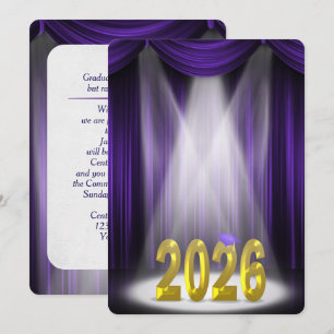 Convite de Formatura Roxo e Dourado 2026
