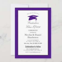 Convite de formatura roxo elegante