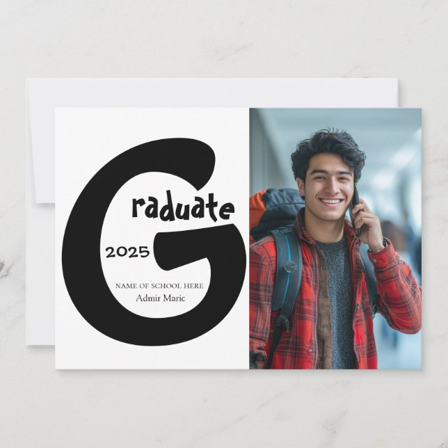 Convite de formatura simples e elegante (Frente)