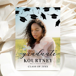 Convite de Formatura Simples Foto Preto e Branco