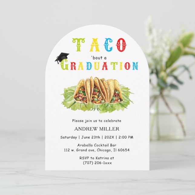 Convite de Formatura Temático de Taco (Em pé/Frente)