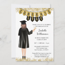 Convite de Formatura Único Cabelo Castanho
