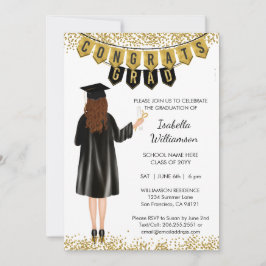 Convite de Formatura Único Cabelo Castanho