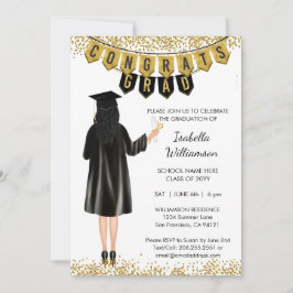 Convite de Formatura Único Cabelo Preto