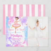 Convite de Foto Bailarina Arco-íris