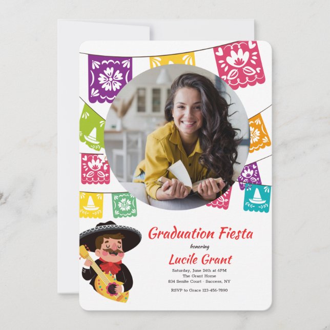 Convite de Foto com Bandeiras de Festa (Frente)