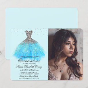 Convite de Foto com Brilho de Diamante para Festa