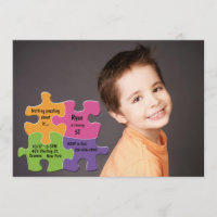 Convite de Foto com Peças de Puzzle