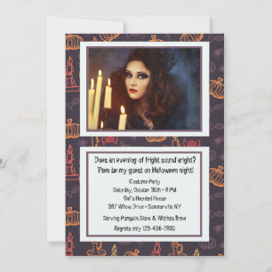 Convite de Foto com Velas de Halloween