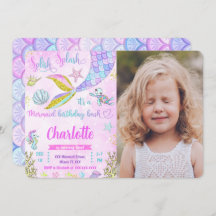 Convite de Foto da Sereia