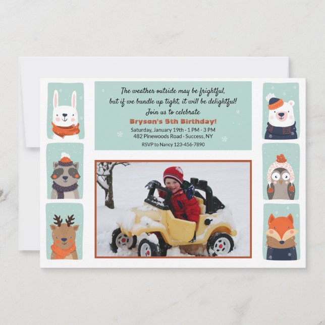 Convite de Foto de Amigos de Inverno (Frente)