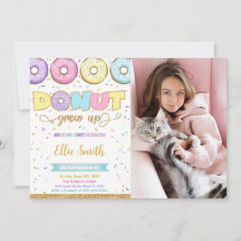 Convite de Foto de Aniversário com Donut