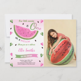 Convite de foto de aniversário com melancia