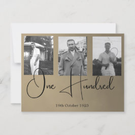 Convite de Foto de Aniversário de 100 Anos do Home