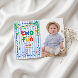 Convite de Foto de Aniversário de 2 anos do Menino