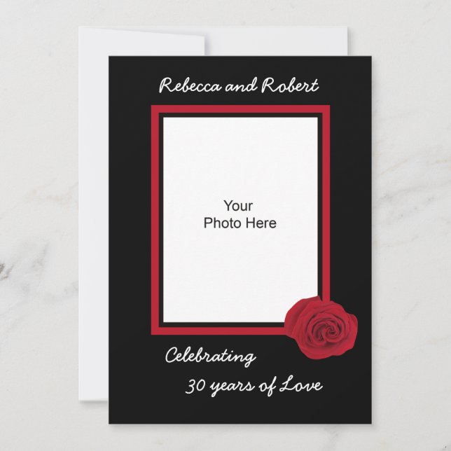 Convite de Foto de Aniversário de 30 Anos de Casam (Frente)