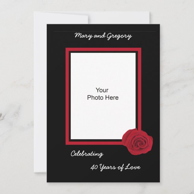 Convite de Foto de Aniversário de 40 Anos de Casam (Frente)