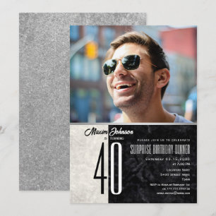 Convite de Foto de Aniversário de 40 Anos Moderno 