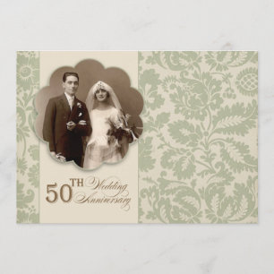 convite de foto de aniversário de 50 anos antigo