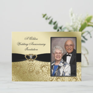 Convite de Foto de Aniversário de 50 Anos de Casam