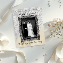 Convite de Foto de Aniversário de 60 Anos de Casam