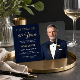 Convite de Foto de Aniversário de 60 Anos Moderno