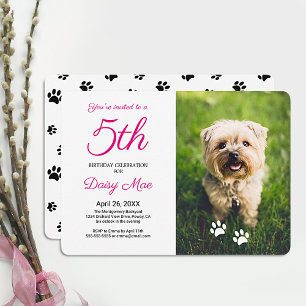 Convite de Foto de Aniversário de Animal de Estima
