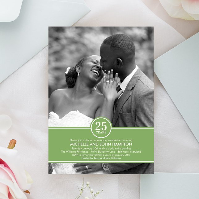 Convite de Foto de Aniversário de Banda Elegante (Criador carregado)