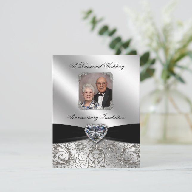 Convite de Foto de Aniversário de Casamento de Dia (Em pé/Frente)