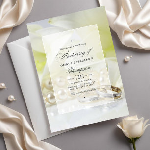 Convite de Foto de Aniversário de Casamento de Pér