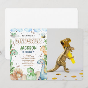 Convite de Foto de Aniversário de Dinossauro