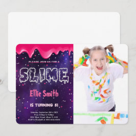 Convite de Foto de Aniversário de Slime