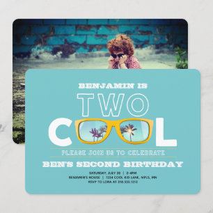 Convite de Foto de Aniversário Two Cool