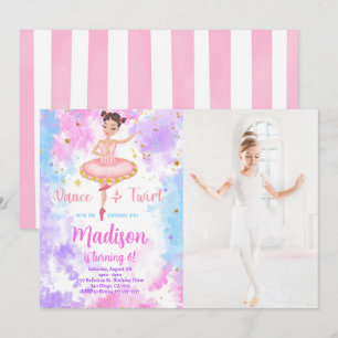 Convite de Foto de Bailarina Arco-íris