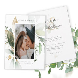Convite de Foto de Casamento com Eucalipto Econômi