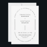 Convite de Foto de Casamento de Código QR de Arch<br><div class="desc">Este elegante convite de casamento minimalista apresenta um layout de na moda com texto circular lendo "gentilmente junte-se a nós para celebrar o casamento de" elegantemente colocado no topo, acrescentando um toque romântico e formal. A sofisticada fonte serif destaca os nomes do casal com um aspecto limpo e refinado. A...</div>