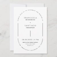 Convite de Foto de Casamento de Código QR de Arch