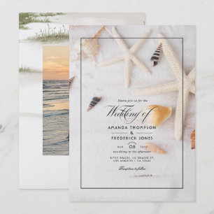 Convite de Foto de Casamento de Verão na Praia