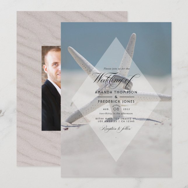 Convite de Foto de Casamento de Verão Tropical na  (Frente/Verso)