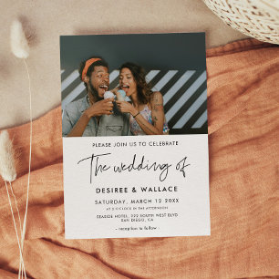 Convite de foto de casamento minimalista moderno