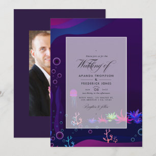 Convite de Foto de Casamento Náutico Debaixo do Ma
