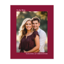 Convite de Foto de Casamento Simples em Vermelho C