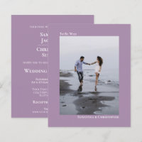 Convite de Foto de Casamento SIMPLES LAVANDA ORÇAM