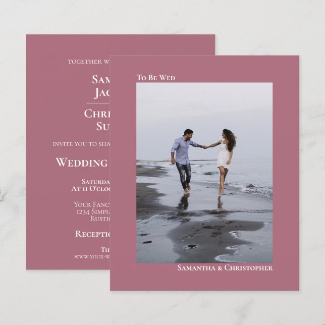 Convite de Foto de Casamento SIMPLES POEIRENTO ROS (Frente/Verso)