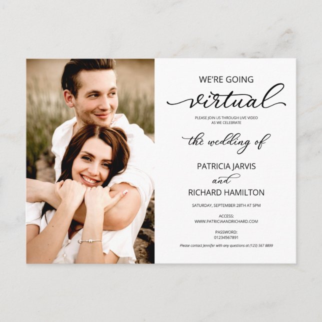Convite de Foto de Casamento Virtual (Frente)