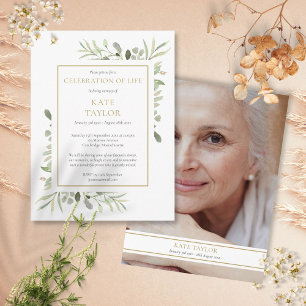 Convite de Foto de Celebração de Vida Elegante