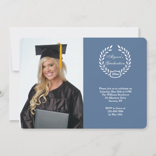Convite de Foto de Coroa de Formatura (Frente)