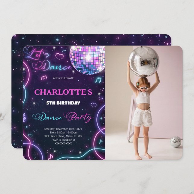 Convite de Foto de Dança (Frente/Verso)
