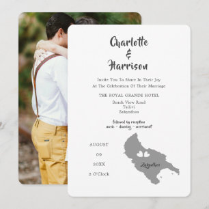 Convite de Foto de Destino de Casamento Zante